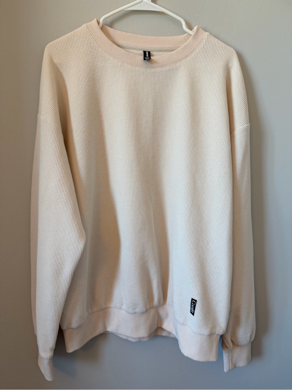 Comfrt Women's Cream Waffle-Knit Sweater